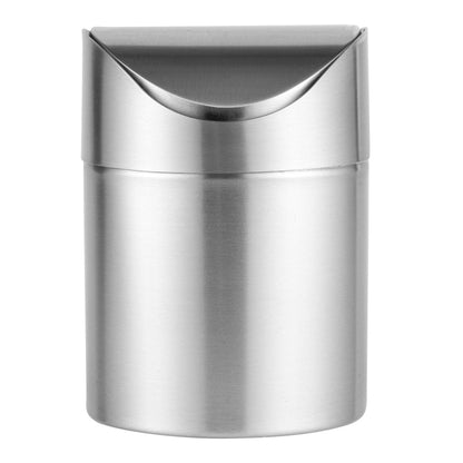 RW Clean Stainless Steel Mini Trash Can - Countertop - 4 3/4" x 4 3/4" x 7" - 1 count box