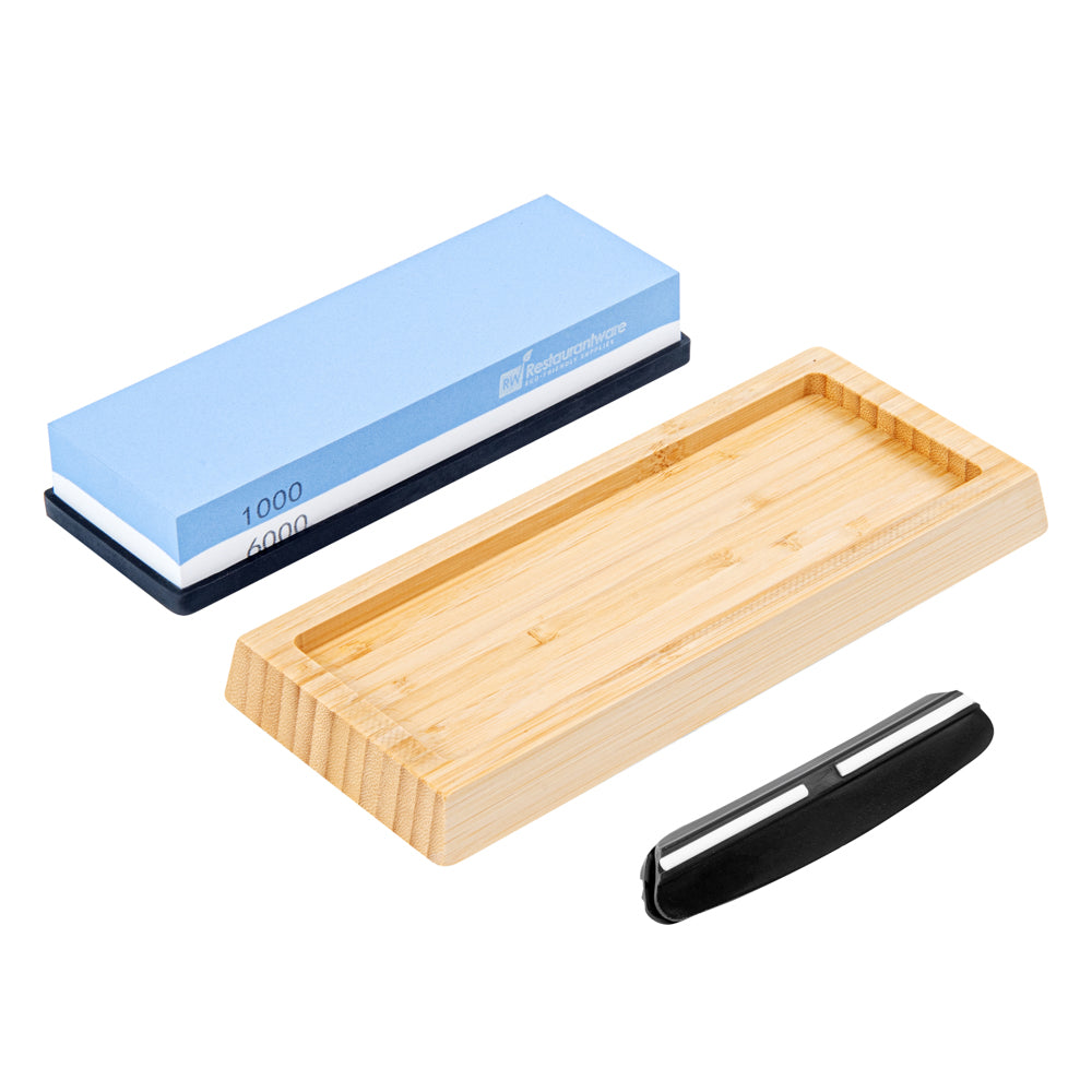 Sensei Whetstone Knife Sharpening Set - 1000/6000, Non-Slip Base - 1 count box