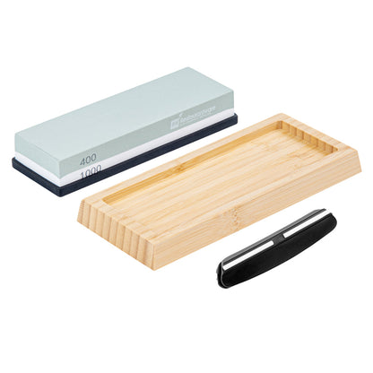 Sensei Whetstone Knife Sharpening Set - 400/1000, Non-Slip Base - 1 count box