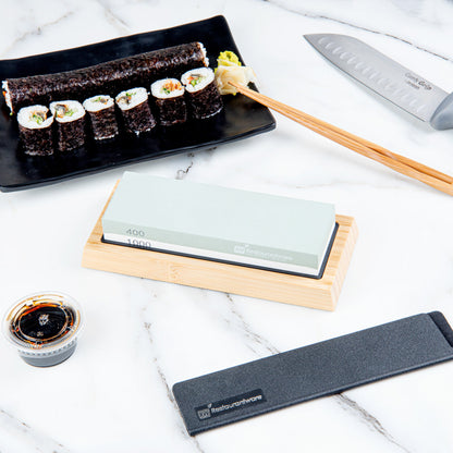 Sensei Whetstone Knife Sharpening Set - 400/1000, Non-Slip Base - 1 count box