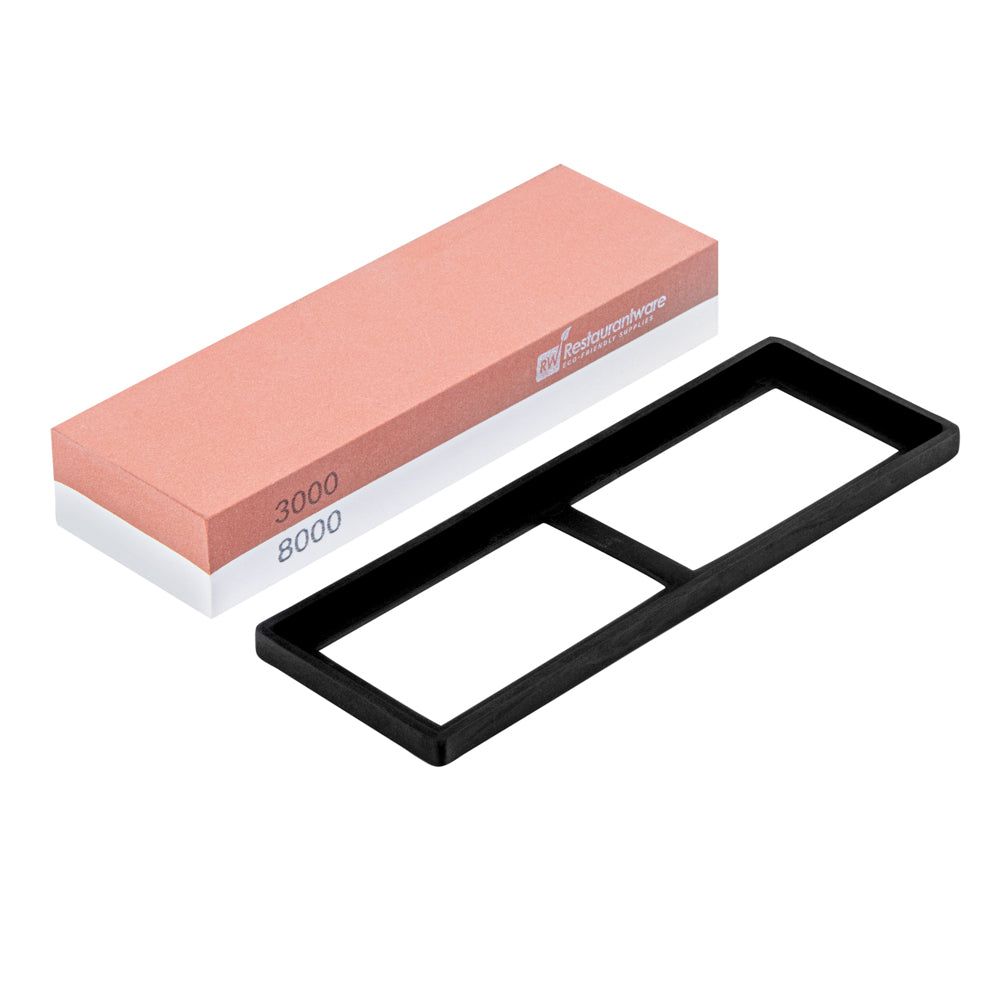 Sensei Whetstone Knife Sharpening Set - 3000/8000, Silicone Holder - 1 count box