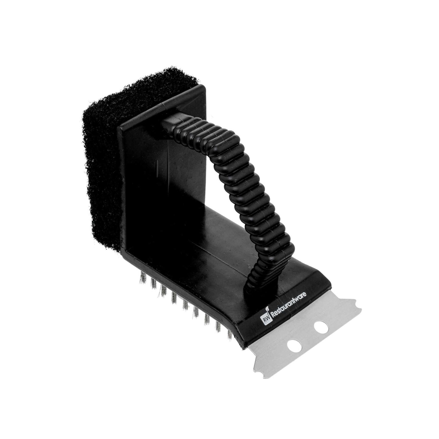 Met Lux Handheld Grill Brush / Scraper - with Scouring Pad - 4 1/2" - 1 count box