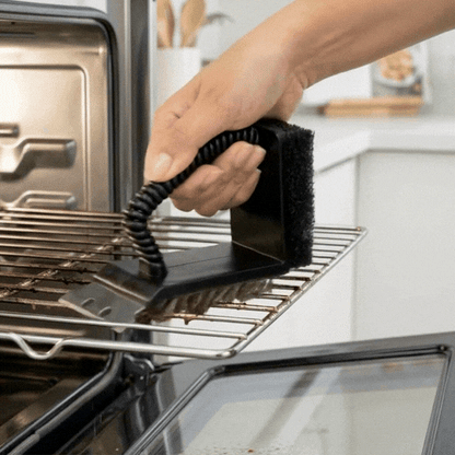 Met Lux Handheld Grill Brush / Scraper - with Scouring Pad - 4 1/2" - 1 count box