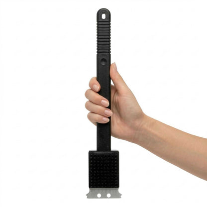 Met Lux Grill Brush / Scraper - with Scouring Pad - 15" - 1 count box