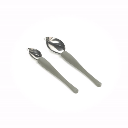Comfy Grip Stainless Steel Drawing / Decorating 2-Piece Spoon Set - 7 3/4" x 1 1/2" x 1 1/2" - 1 count box