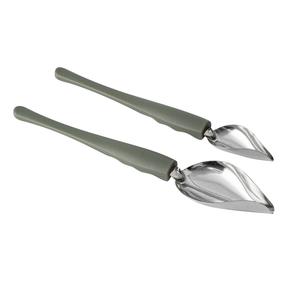 Comfy Grip Stainless Steel Drawing / Decorating 2-Piece Spoon Set - 7 3/4" x 1 1/2" x 1 1/2" - 1 count box