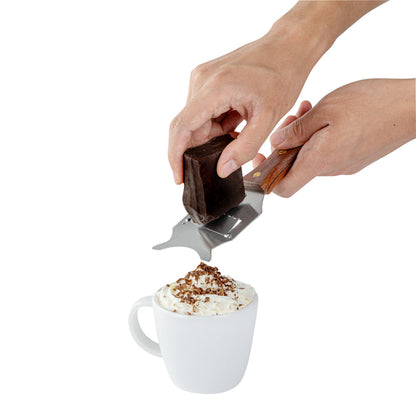 Met Lux Stainless Steel Truffle Slicer / Chocolate Shaver - with Wooden Handle - 7 1/2" x 3 1/4" - 1 count box