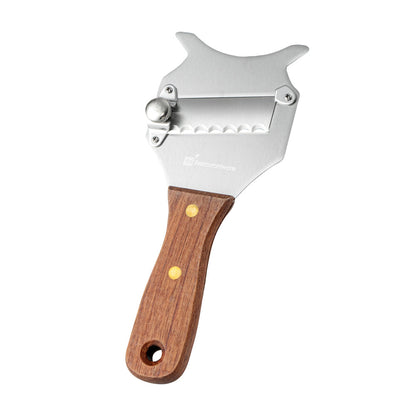 Met Lux Stainless Steel Truffle Slicer / Chocolate Shaver - with Wooden Handle - 7 1/2" x 3 1/4" - 1 count box