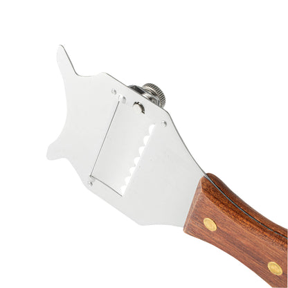 Met Lux Stainless Steel Truffle Slicer / Chocolate Shaver - with Wooden Handle - 7 1/2" x 3 1/4" - 1 count box
