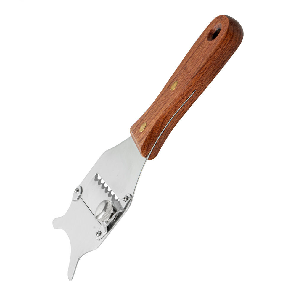 Met Lux Stainless Steel Truffle Slicer / Chocolate Shaver - with Wooden Handle - 7 1/2" x 3 1/4" - 1 count box