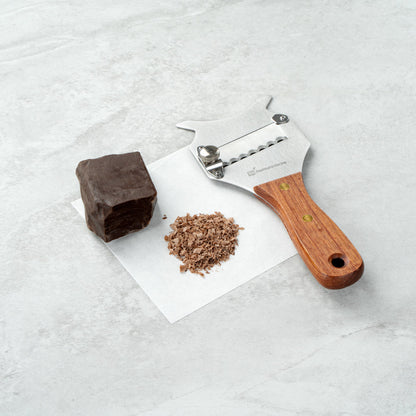 Met Lux Stainless Steel Truffle Slicer / Chocolate Shaver - with Wooden Handle - 7 1/2" x 3 1/4" - 1 count box