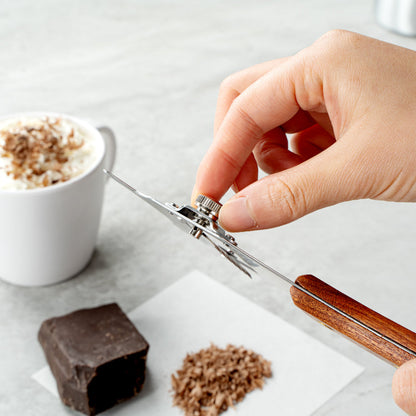 Met Lux Stainless Steel Truffle Slicer / Chocolate Shaver - with Wooden Handle - 7 1/2" x 3 1/4" - 1 count box
