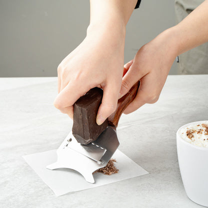 Met Lux Stainless Steel Truffle Slicer / Chocolate Shaver - with Wooden Handle - 7 1/2" x 3 1/4" - 1 count box
