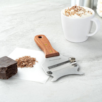 Met Lux Stainless Steel Truffle Slicer / Chocolate Shaver - with Wooden Handle - 7 1/2" x 3 1/4" - 1 count box