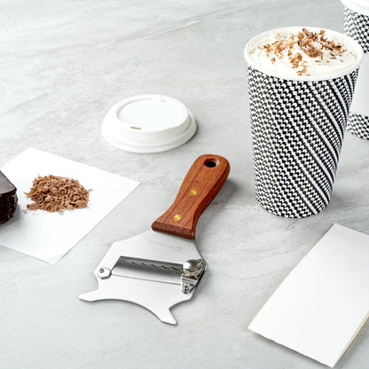 Met Lux Stainless Steel Truffle Slicer / Chocolate Shaver - with Wooden Handle - 7 1/2" x 3 1/4" - 1 count box