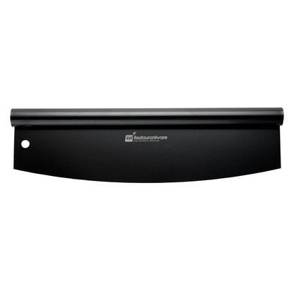 Met Lux Black Stainless Steel Pizza Cutter / Rocker - with Cover - 13 3/4" x 3 1/2" - 1 count box