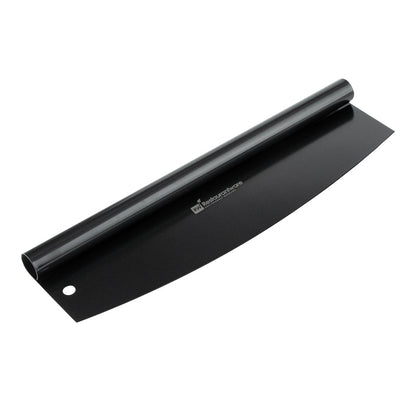 Met Lux Black Stainless Steel Pizza Cutter / Rocker - with Cover - 13 3/4" x 3 1/2" - 1 count box
