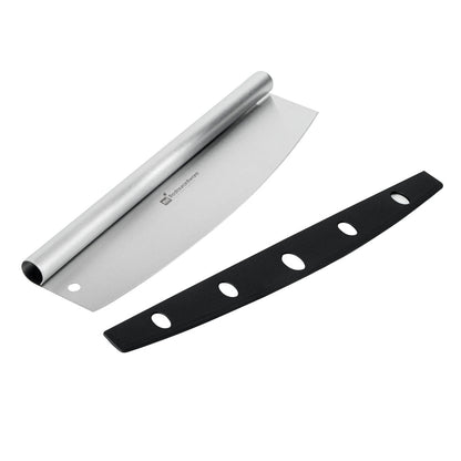 Met Lux Stainless Steel Pizza Cutter / Rocker - with Cover - 13 3/4" x 3 1/2" - 1 count box