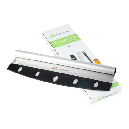 Met Lux Stainless Steel Pizza Cutter / Rocker - with Cover - 13 3/4" x 3 1/2" - 1 count box