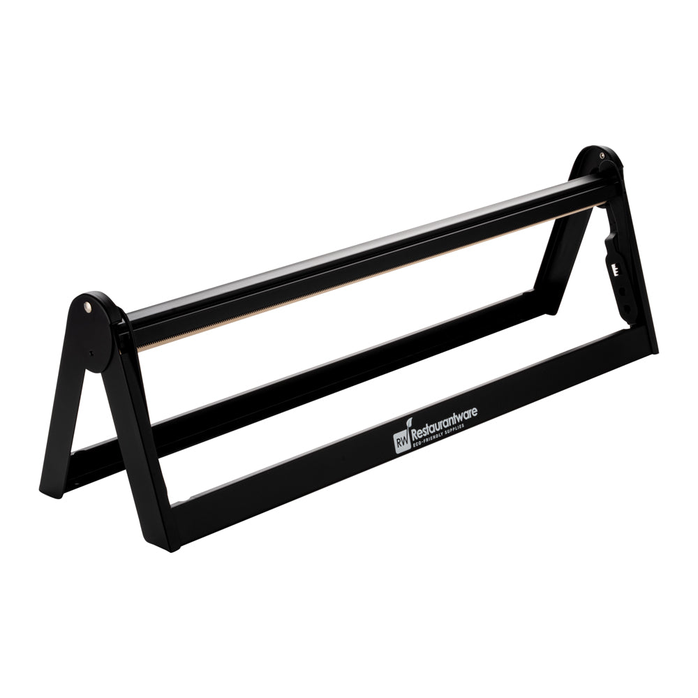 Chef 101 Black Steel Paper Cutter / Dispenser - with Serrated Blade, Fits 24" Roll - 1 count box