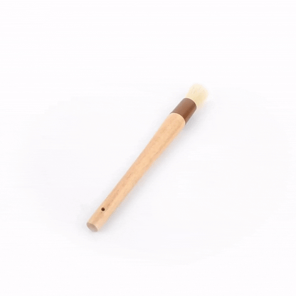 Pastry Tek Natural Wood 1" Wide Round Pastry / Basting Brush - with Boar Bristles - 12" - 1 count box