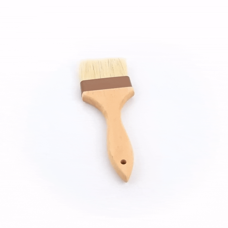 Pastry Tek Natural Wood 3" Wide Pastry / Basting Brush - with Boar Bristles - 9 1/2" - 1 count box