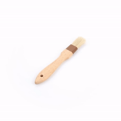 Pastry Tek Natural Wood Pastry / Basting Brush 4-Piece Set - with Boar Bristles - 1 count box