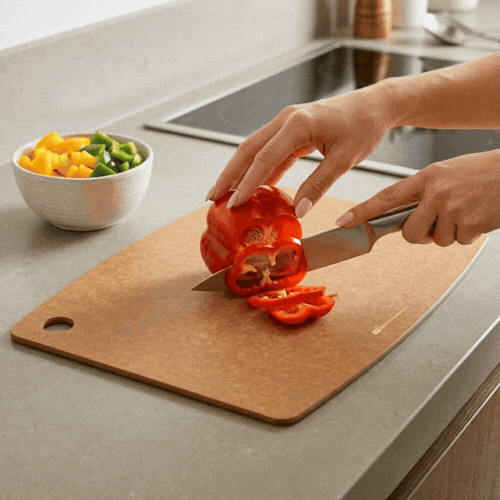 Nature Tek Brown Wood Fiber Cutting Board - 17 1/4" x 12 3/4" - 1 count box