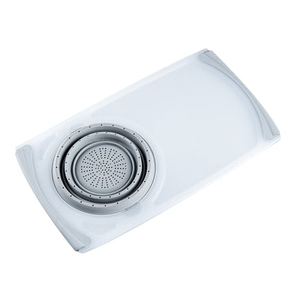 Chef 101 Gray Plastic Over the Sink Cutting Board - with Collapsible Strainer - 19 3/4" x 11 1/4" - 1 count box