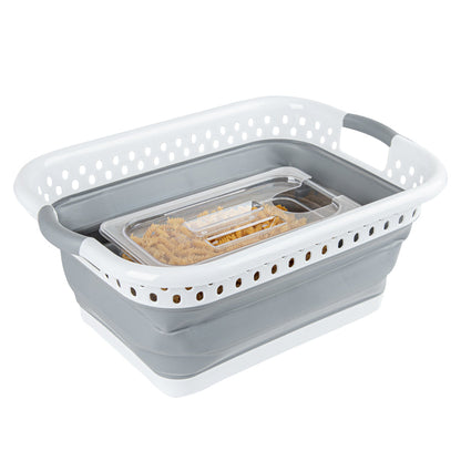Chef 101 Gray Plastic Collapsible Storage Container - 21" x 15 1/2" x 8 3/4" - 1 count box