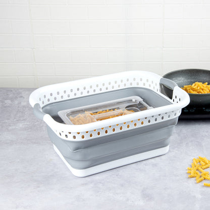 Chef 101 Gray Plastic Collapsible Storage Container - 21" x 15 1/2" x 8 3/4" - 1 count box