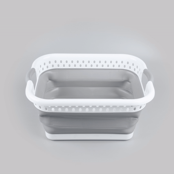 Chef 101 Gray Plastic Collapsible Storage Container - 21" x 15 1/2" x 8 3/4" - 1 count box