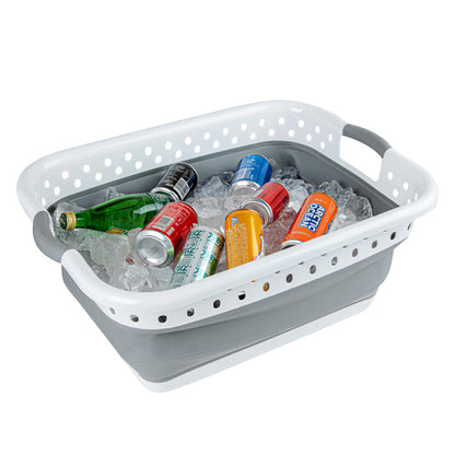 Chef 101 Gray Plastic Collapsible Storage Container - 24" x 17 1/4" x 9 3/4" - 1 count box