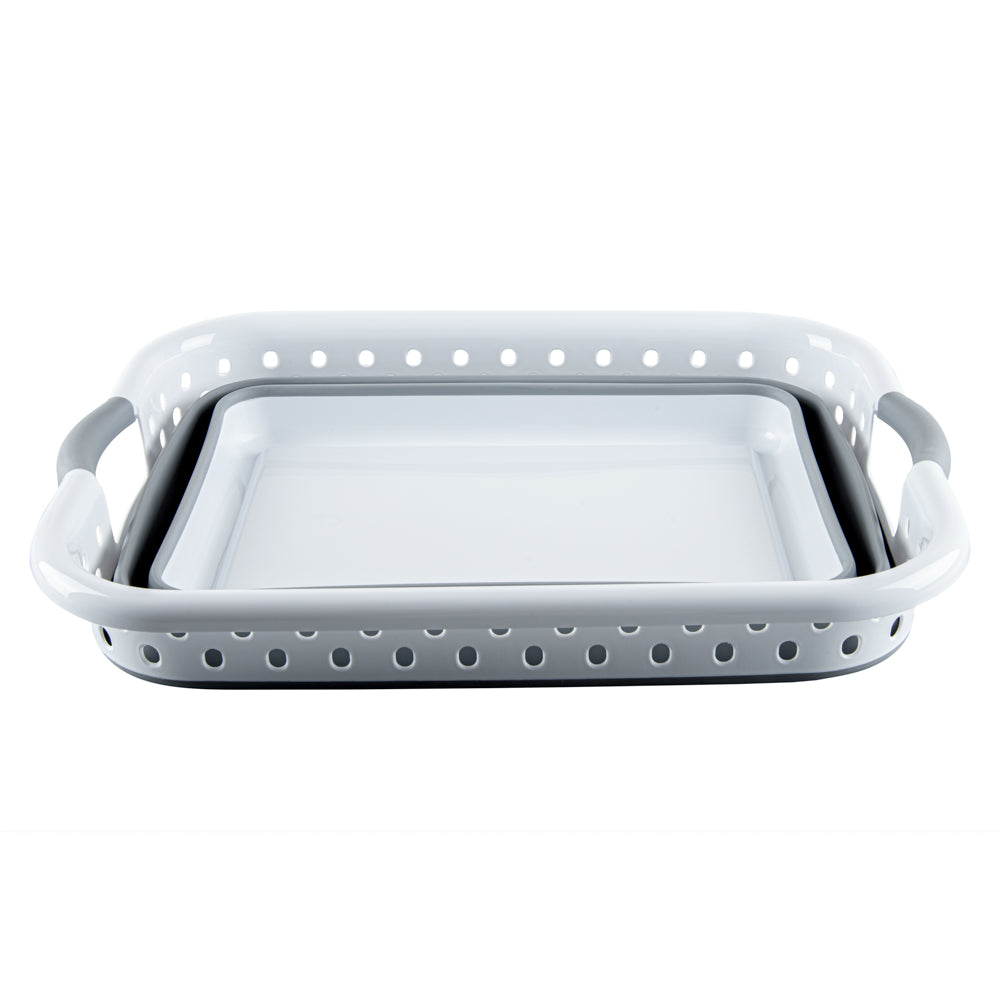Chef 101 Gray Plastic Collapsible Storage Container - 24" x 17 1/4" x 9 3/4" - 1 count box