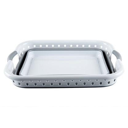Chef 101 Gray Plastic Collapsible Storage Container - 24" x 17 1/4" x 9 3/4" - 1 count box