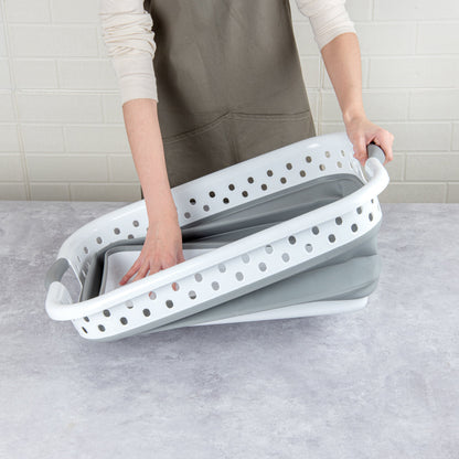 Chef 101 Gray Plastic Collapsible Storage Container - 24" x 17 1/4" x 9 3/4" - 1 count box