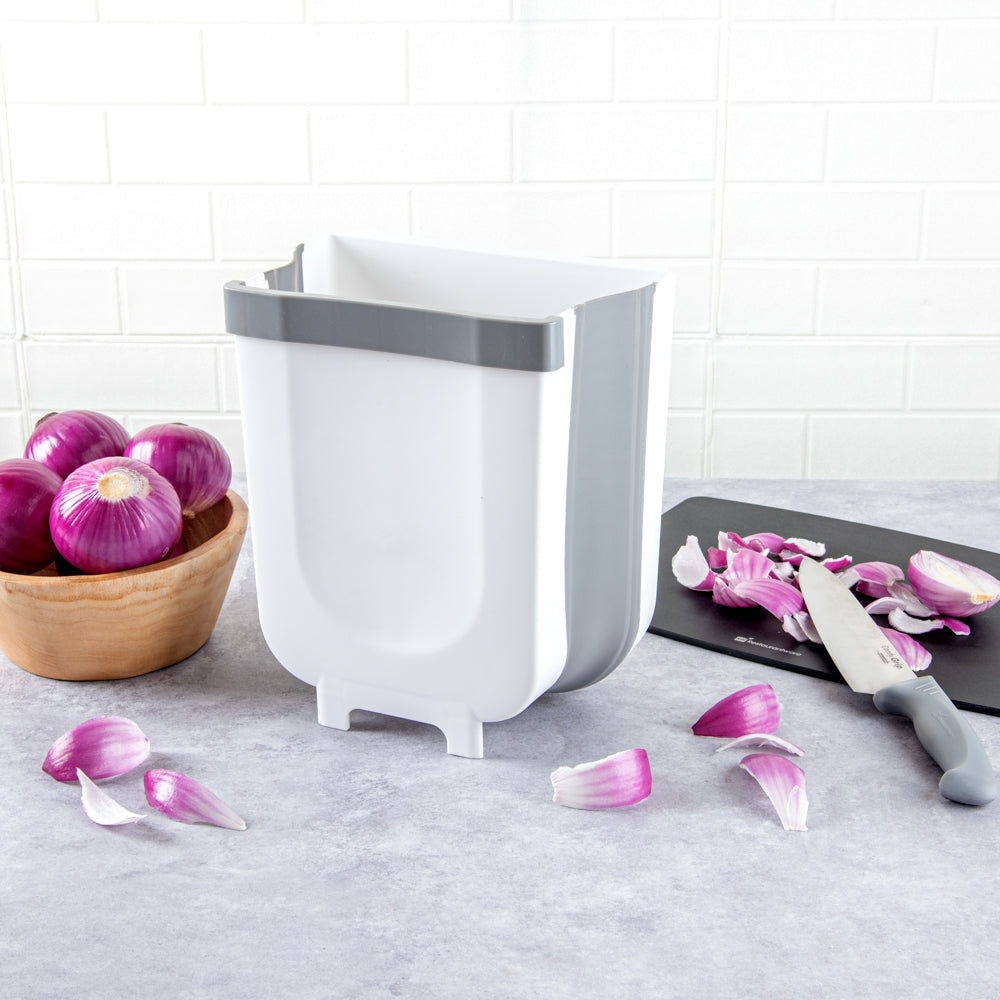 Chef 101 Gray Collapsible Large Trash Can - 11 1/2" x 10" x 7" - 1 count box
