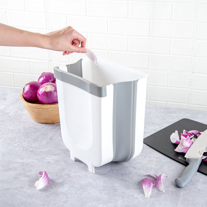 Chef 101 Gray Collapsible Large Trash Can - 11 1/2" x 10" x 7" - 1 count box