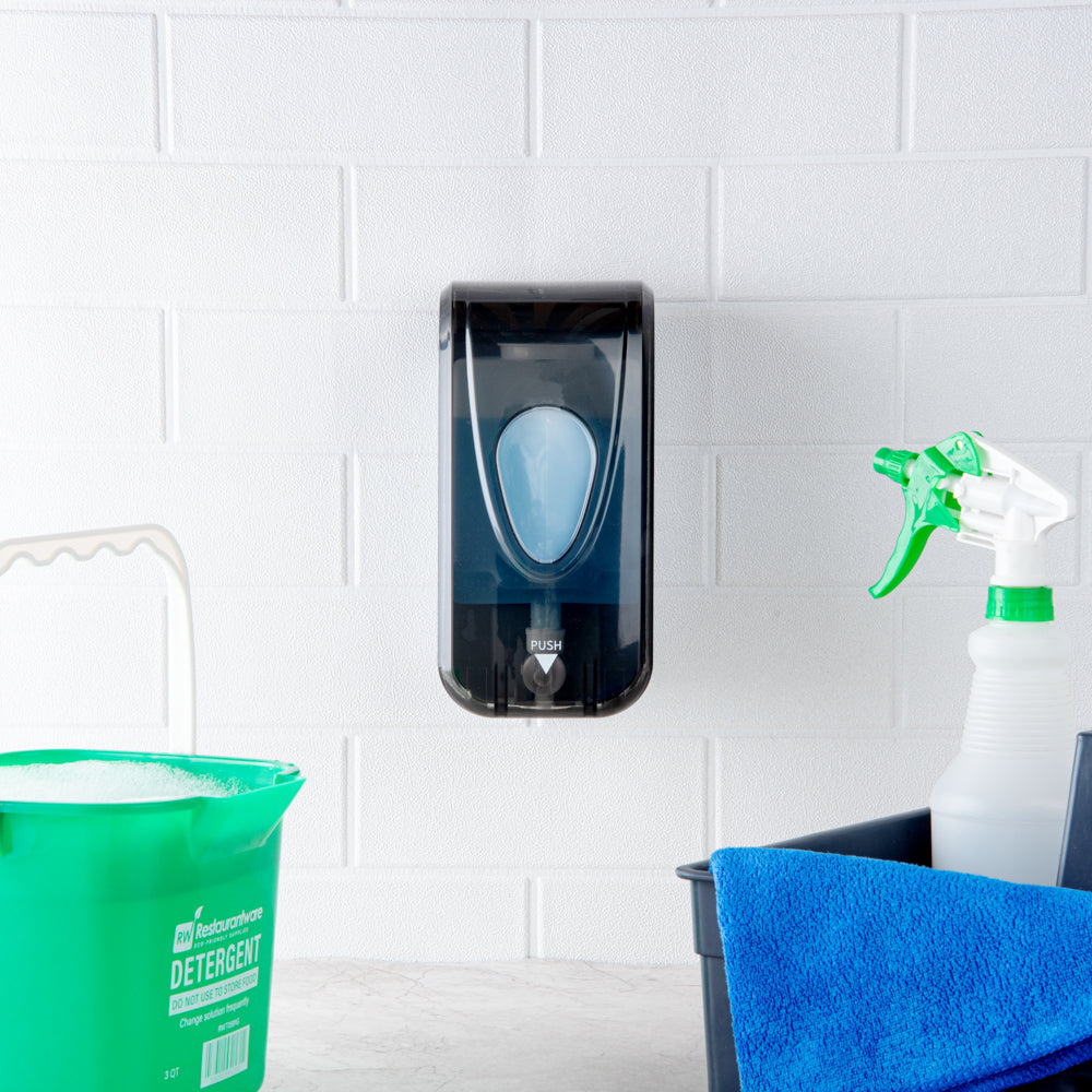 Clean Tek Professional 33 oz Black Manual Soap Dispenser - for Gel or Liquid Soap - 1 count box