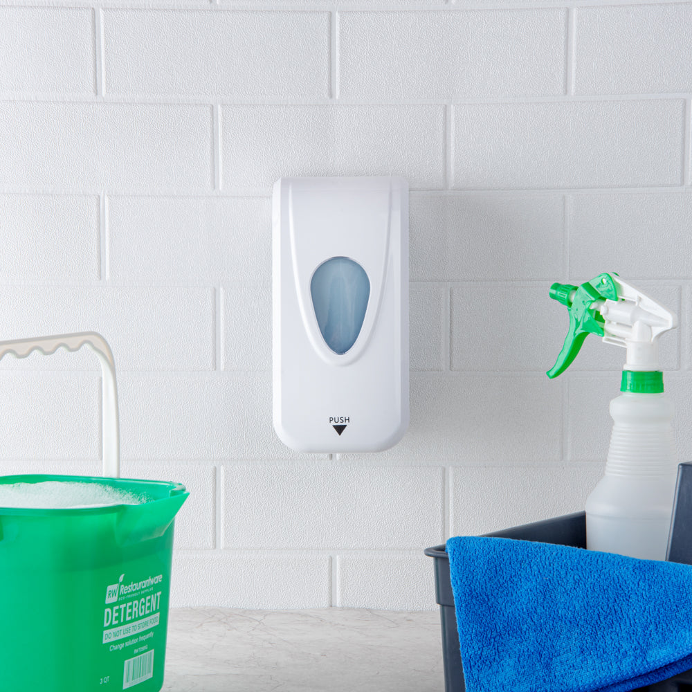 Clean Tek Professional 33 oz White Manual Soap Dispenser - for Gel or Liquid Soap - 1 count box