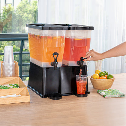 Bev Tek 6 gal Black Double Beverage Dispenser - 16" x 16" x 21" - 1 count box
