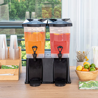 Bev Tek 6 gal Black Double Beverage Dispenser - 16" x 16" x 21" - 1 count box