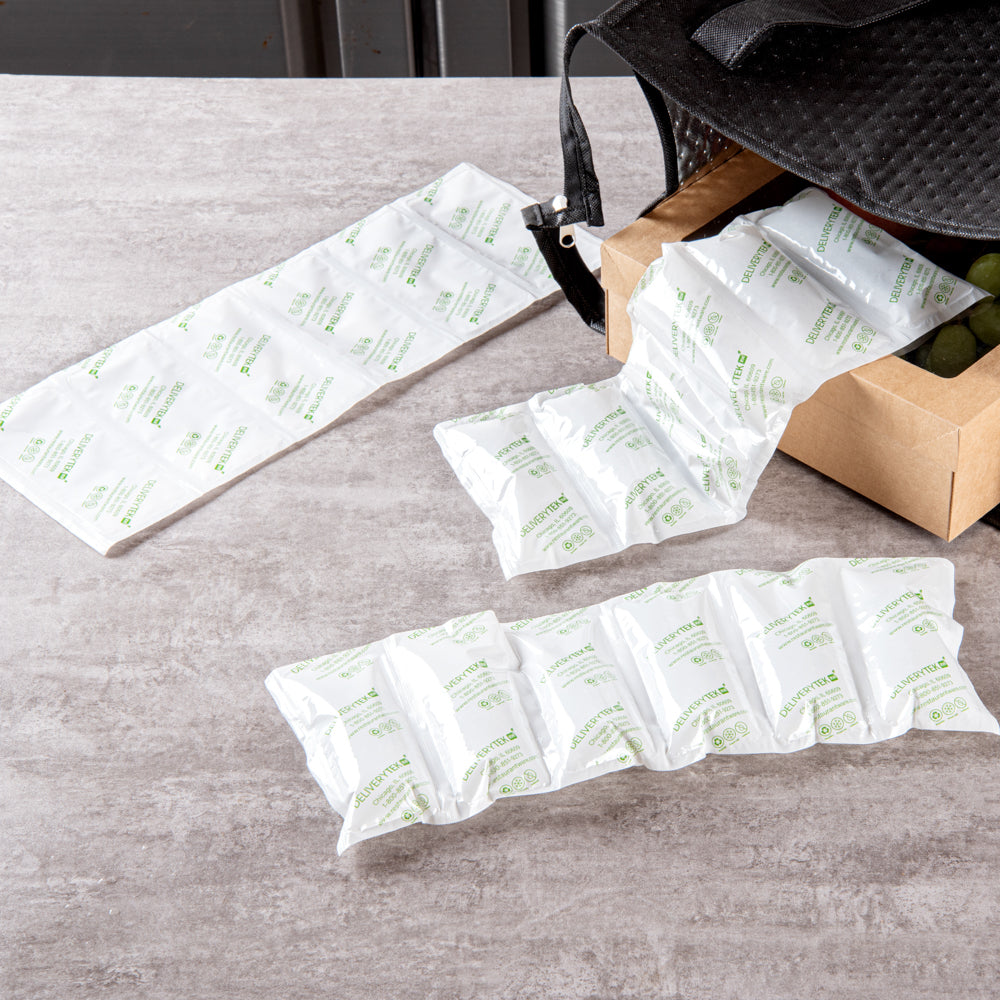 Delivery Tek Plastic Shipping Ice Pack - 1 x 6 Cells - 15 1/4" x 5 3/4" - 100 count box