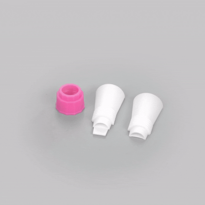 Pastry Tek Pink and White Plastic Piping Tip Coupler - Dual Color - 1 count box
