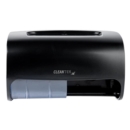Clean Tek Professional Black Plastic Standard Toilet Paper Dispenser - Double Roll - 10 1/2" x 6 1/4" x 6 1/4" - 1 count box