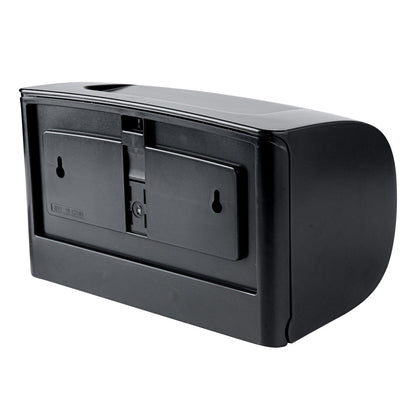 Clean Tek Professional Black Plastic Standard Toilet Paper Dispenser - Double Roll - 10 1/2" x 6 1/4" x 6 1/4" - 1 count box