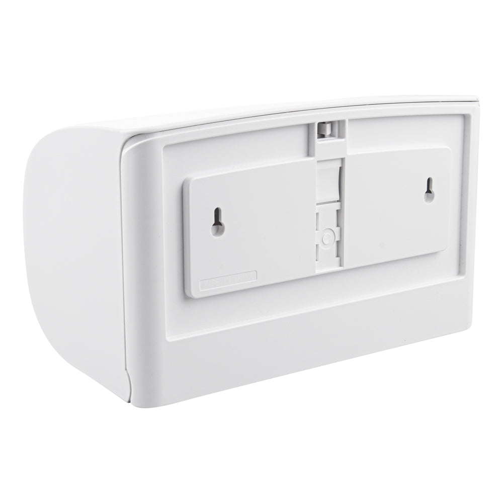 Clean Tek Professional White Plastic Standard Toilet Paper Dispenser - Double Roll - 10 1/2" x 6 1/4" x 6 1/4" - 1 count box