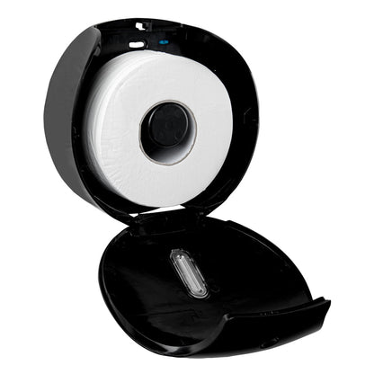 Clean Tek Professional Black Plastic Toilet Paper Dispenser - 11 1/2" x 5 1/4" x 11 3/4" - 1 count box