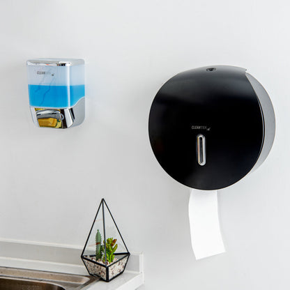 Clean Tek Professional Black Plastic Toilet Paper Dispenser - 11 1/2" x 5 1/4" x 11 3/4" - 1 count box