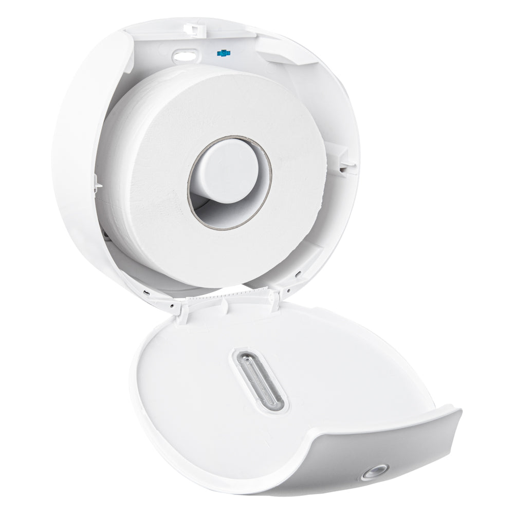 Clean Tek Professional White Plastic Toilet Paper Dispenser - 11 1/2" x 5 1/4" x 11 3/4" - 1 count box